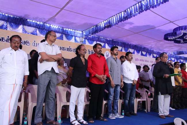 Nadigar Sangam Protest for Cauvery Issue & Sterlite Stills